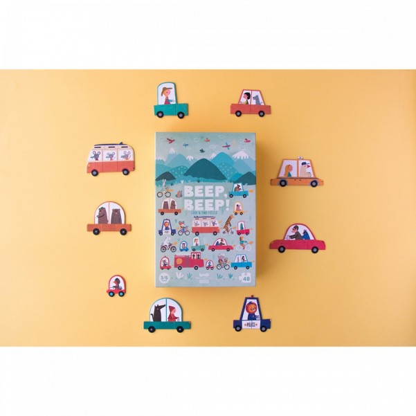 Beep Beep - 48 pcs - Look and Find Puzzle Londji