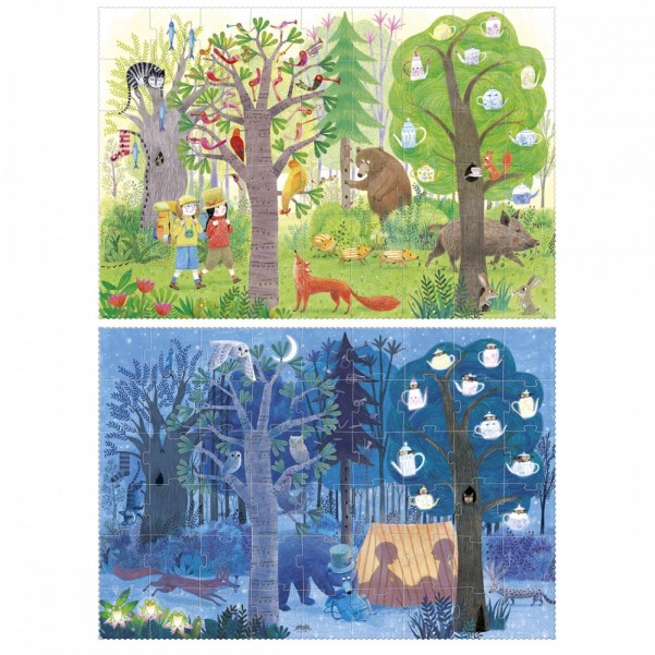 Night and Day In the Forest - 54 pcs - Reversible Puzzle Londji