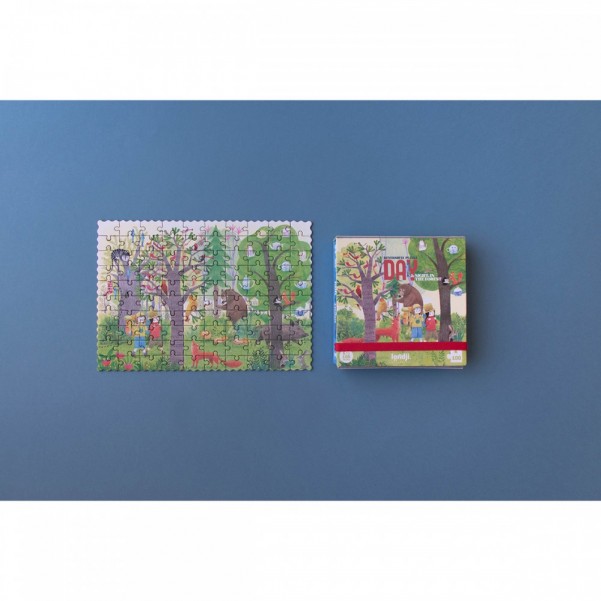 Night & Day in the Forest - 100 pcs - Reversible Pocket Puzzle - Londji