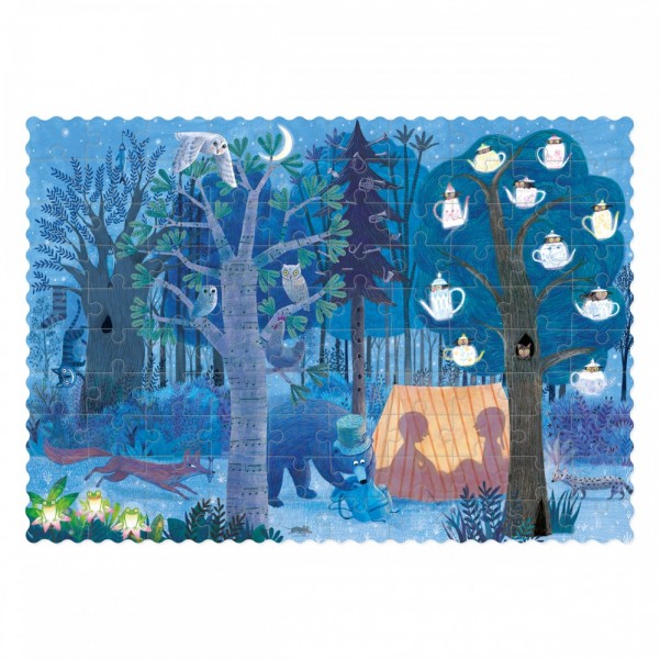 Night & Day in the Forest - 100 pcs - Reversible Pocket Puzzle - Londji