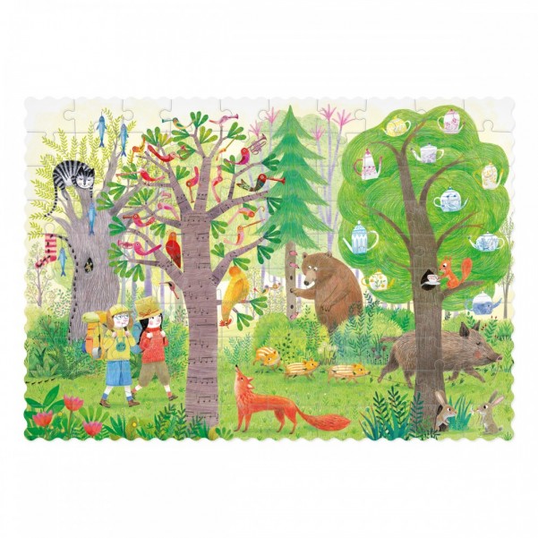 Night & Day in the Forest - 100 pcs - Reversible Pocket Puzzle - Londji