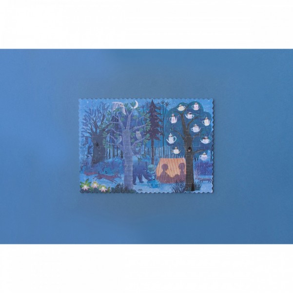 Night & Day in the Forest - 100 pcs - Reversible Pocket Puzzle - Londji