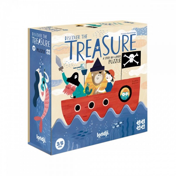 Discover The Treasure - 4+8+12+16 pcs - Layers Puzzle Londji
