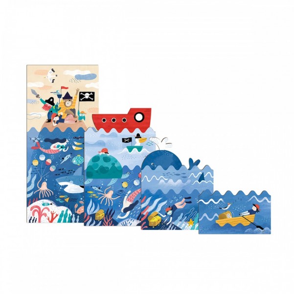 Discover The Treasure - 4+8+12+16 pcs - Layers Puzzle Londji