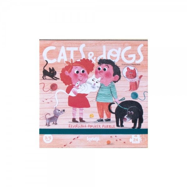 Cats and Dogs - Reversible Pocket Puzzle - Londji