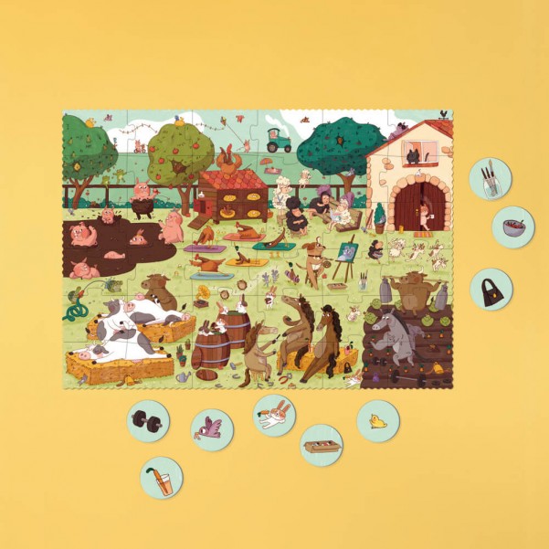 Farmtastic  - Look and Find Puzzle 36 pcs - Londji