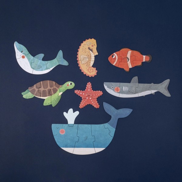 Blue - My First 7 Puzzles - Reversible and Progressive - Londji