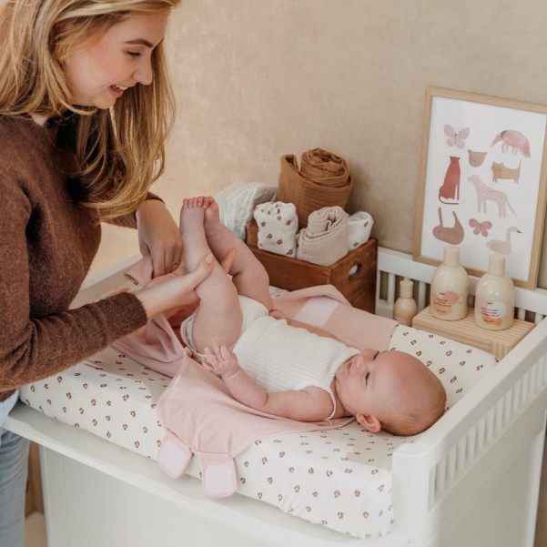 Swaddle Mini Panther Soft Pink 0-3 μηνών (2 τεμάχια) -Meyco