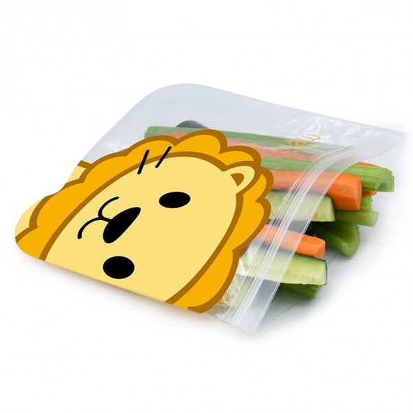 4 Επαναχρησιμοποιούμενα Τσαντάκια Για Σνακ (2 Dino + 2 Lion) - Melii