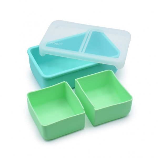 Bento Σιλικόνης 2 Θέσεων 700ml - Turquoise/Mint - Melii