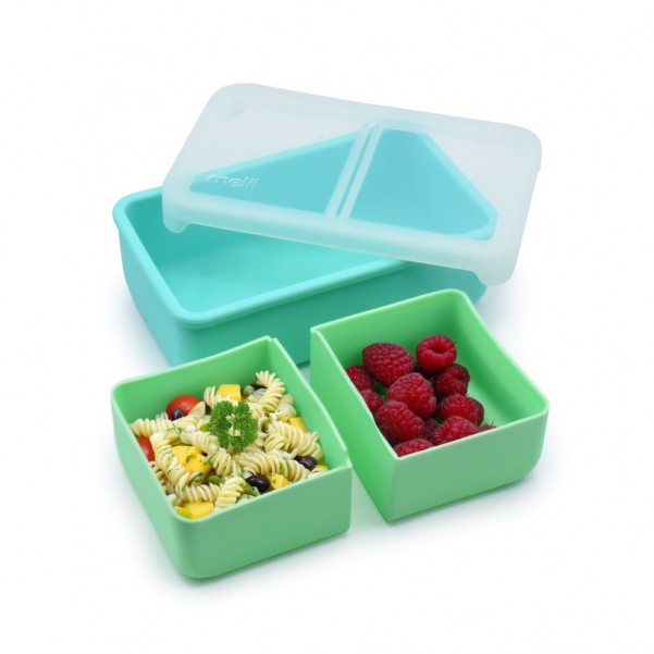 Bento Σιλικόνης 2 Θέσεων 700ml - Turquoise/Mint - Melii