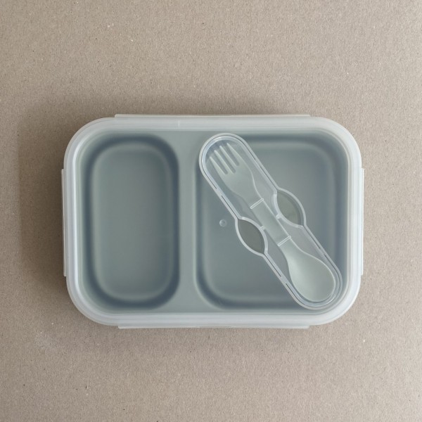 LunchBox Foldable Pistachio - microwavable with fork + spoon 950 ml