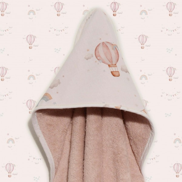 Μπουρνούζι Κάπα - Dusty Pink - AirBalloon - Oliver Baby