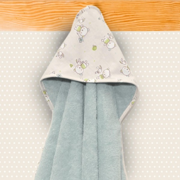 Μπουρνούζι Κάπα - Mint/Beige - Little Bears - Oliver Baby