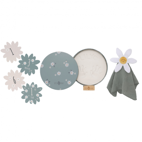 Σετ Δώρου Γέννησης με αποτύπωμα σε πηλό - Daisy Blue - Petit Artichaut