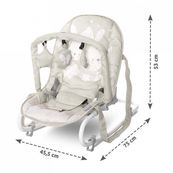 Baby Rocker ELIZA - Grey Rabbits - Lorelli