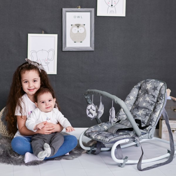 Baby Rocker ELIZA - Grey Rabbits - Lorelli