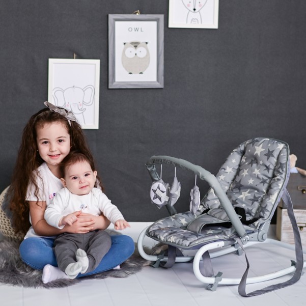 Baby Rocker ELIZA - Grey Rabbits - Lorelli