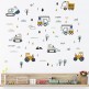 Διακοσμητικό αυτοκόλλητο τοίχου - Tractors, Excavators - Sipo