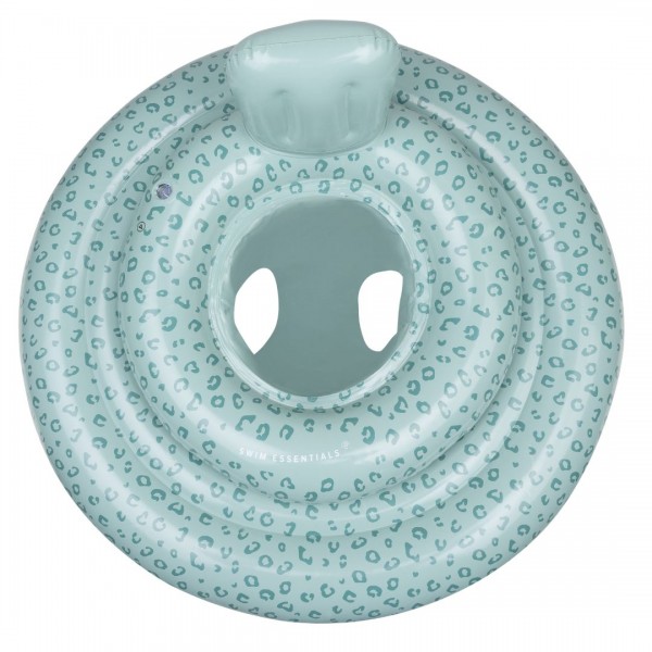 Swim Essentials- Φουσκωτό κάθισμα/Σωσίβιο ⌀69εκ. για μωρά από 0-1 ετών - Green Leopard