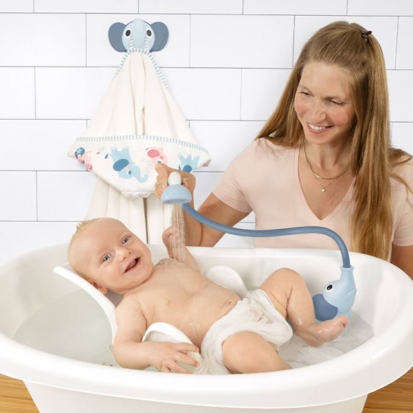 Elephant Baby Shower Bath Set - Blue - Yookidoo