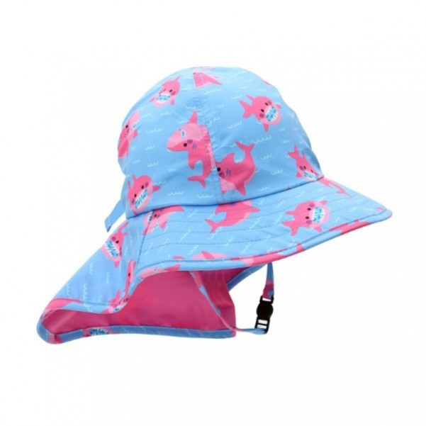 Zoocchini- Cape Sunhat UPF50 Pink Shark