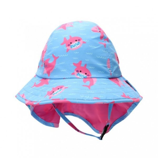 Zoocchini- Cape Sunhat UPF50 Pink Shark