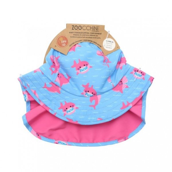 Zoocchini- Cape Sunhat UPF50 Pink Shark