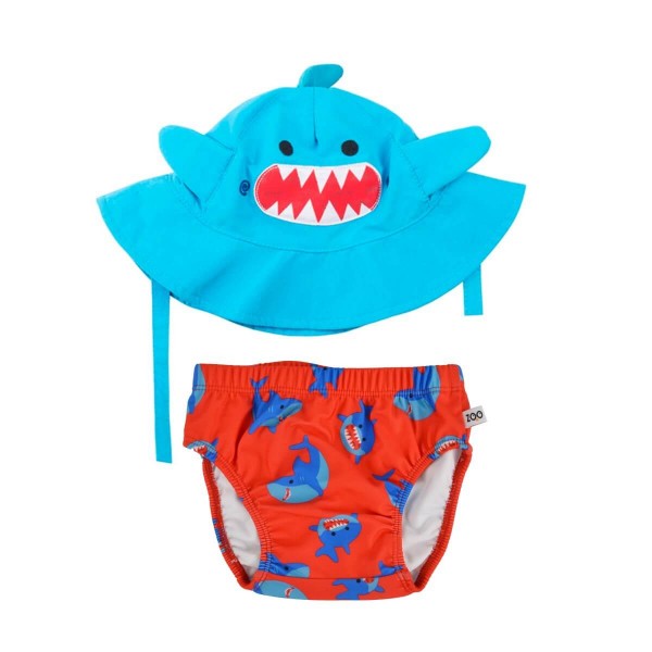Σετ Μαγιό και Καπέλο UPF50+ Sherman the Shark New -Zoocchini