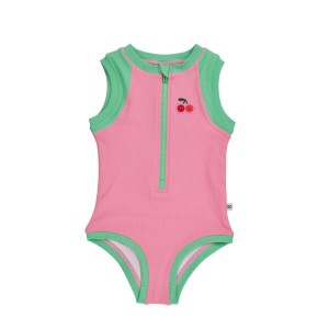 Ολόσωμο Μαγιώ με Στάμπα Cherry/Pink-Green - Zoocchini